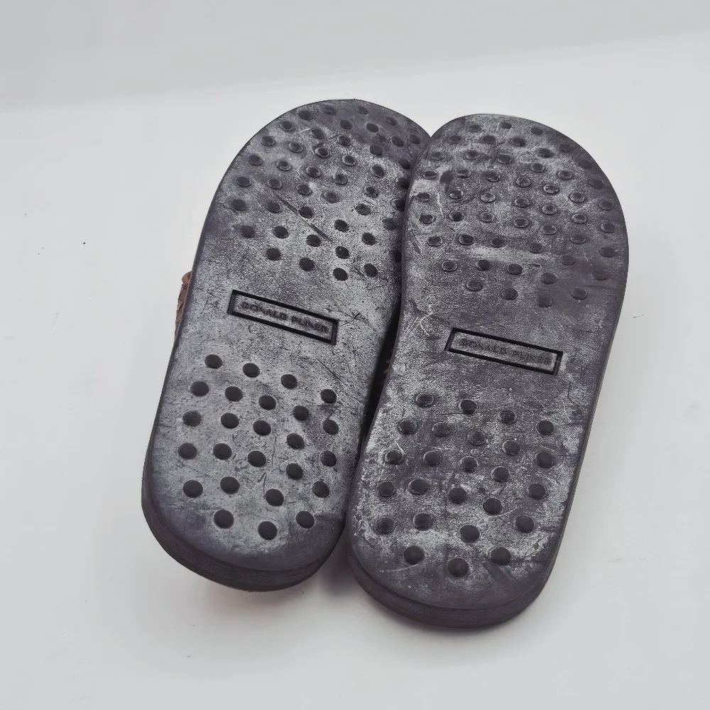 Donald J Pliner Palmer Calf Leather Flip-Flops Saddle/Cognac Size 12M NWOT